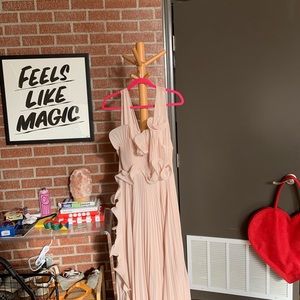 ☁️ H&M Conscious Pleat Long Ruffle Dress Gown